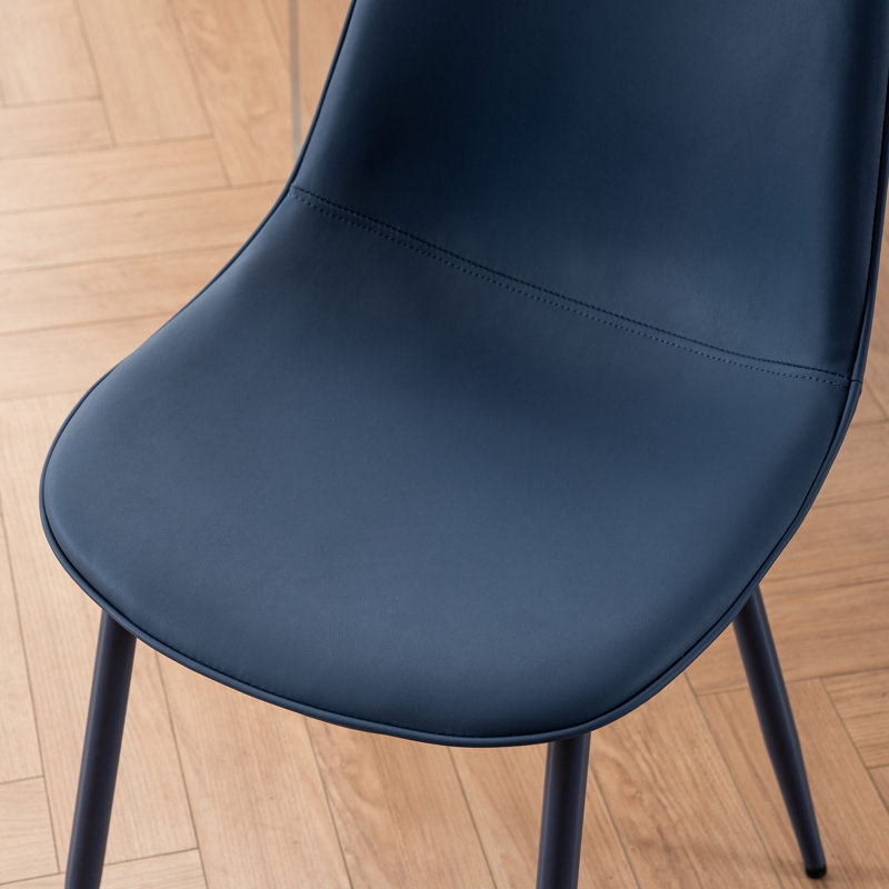 【kawais】 leather chair seat<garbon>_navy kawais】 leather chair seat<garbon>_navy AllModern Kavi Side Chair